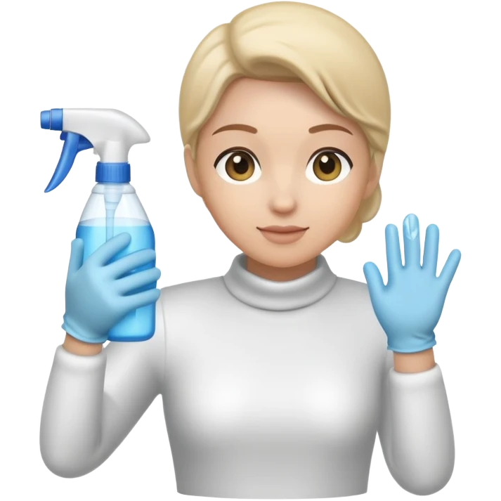 window cleaning with spray bottle and cloth emoji