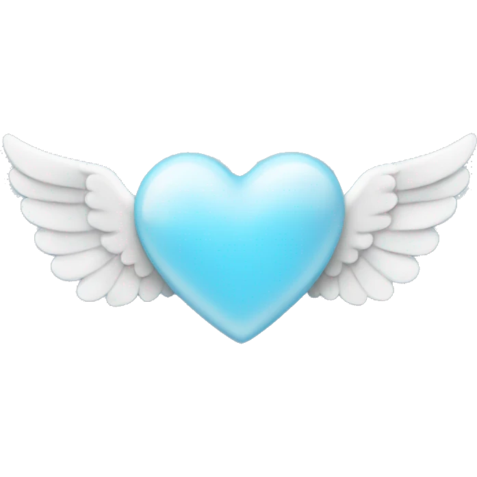 Light blue heart with angel wings emoji