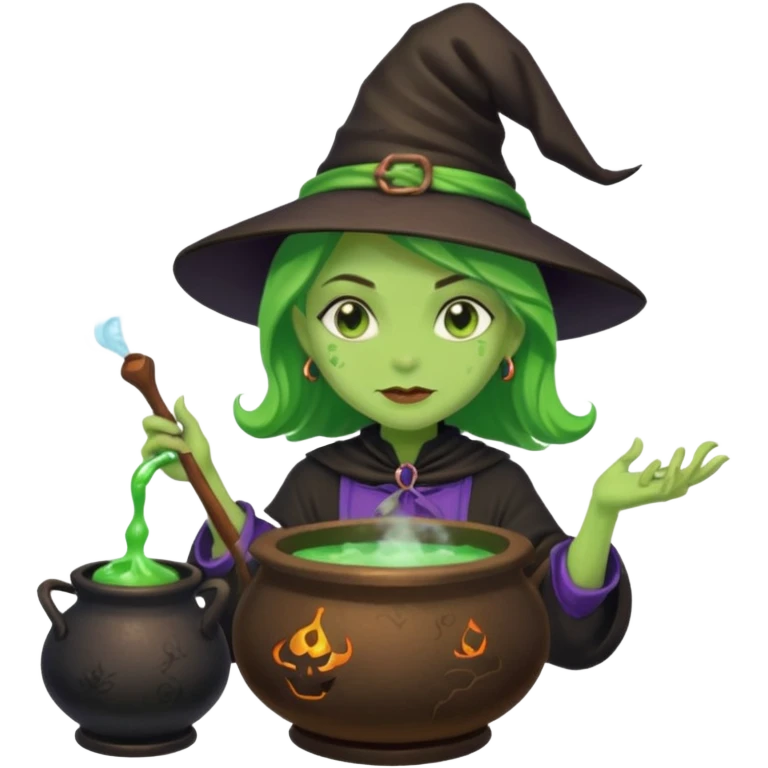 green witch cooking potion emoji