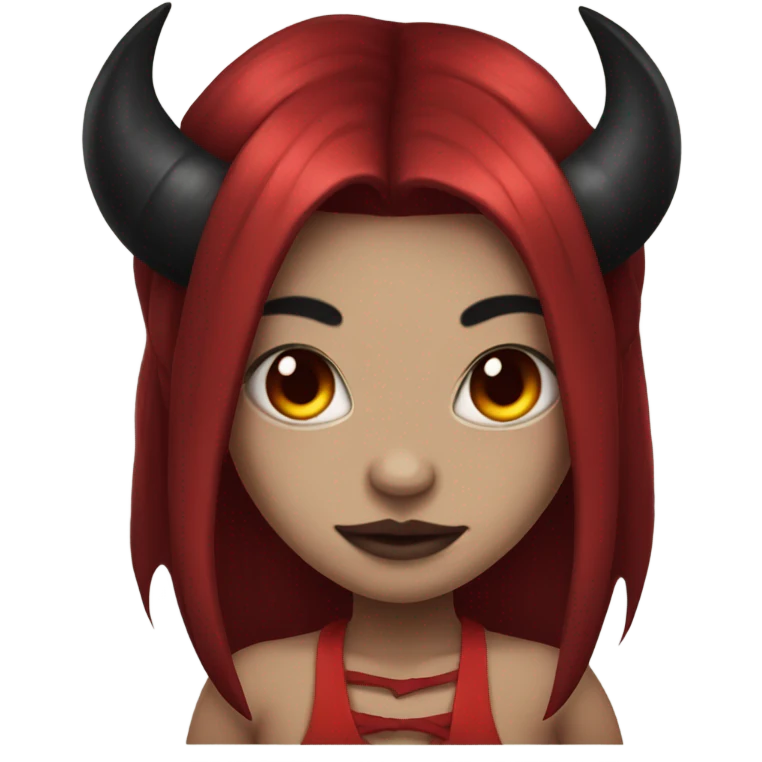 demon oni girl with red skin and black hair emoji