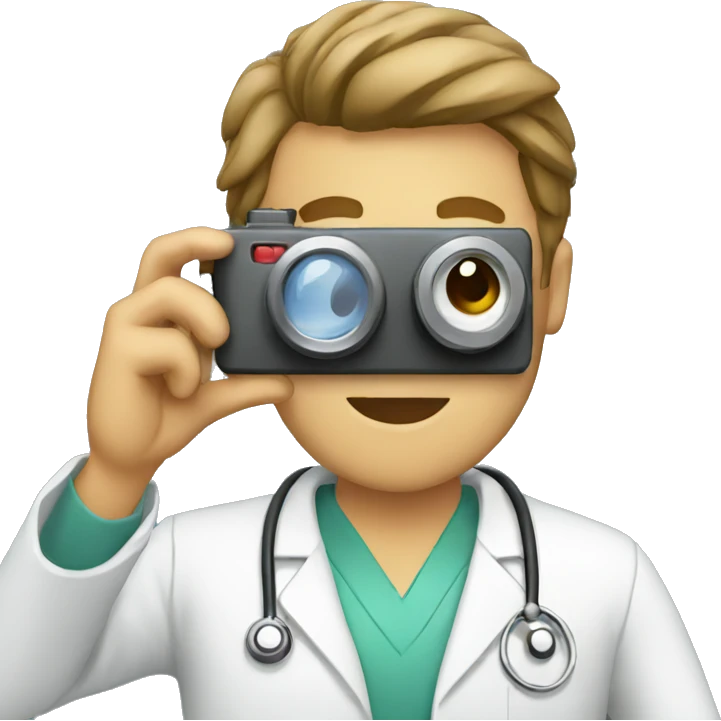 Doctor taking a picture emoji