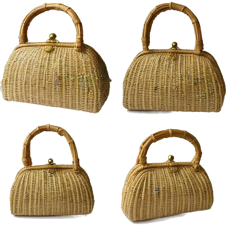 Purse Vintage Style Sophia Petrillo Bag Beaded Rattan Wicker emoji