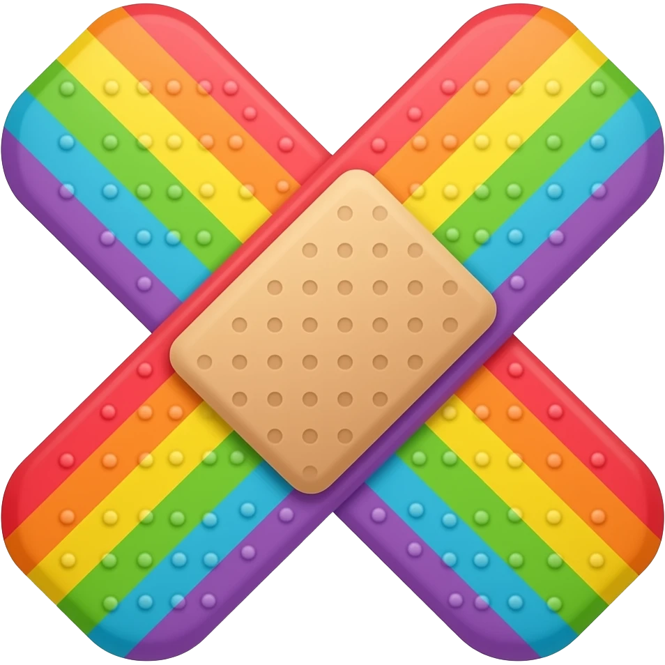 rainbow band aid emoji