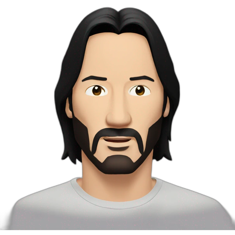 Keanu Reeves in a awkward face emoji