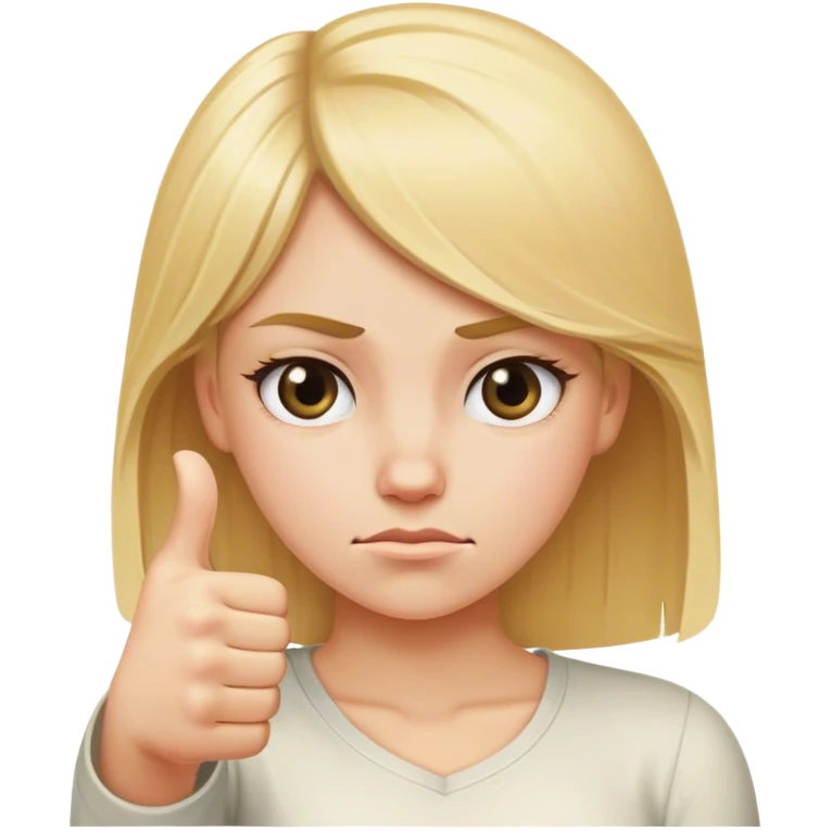 Blond Girl giving thumbs down emoji
