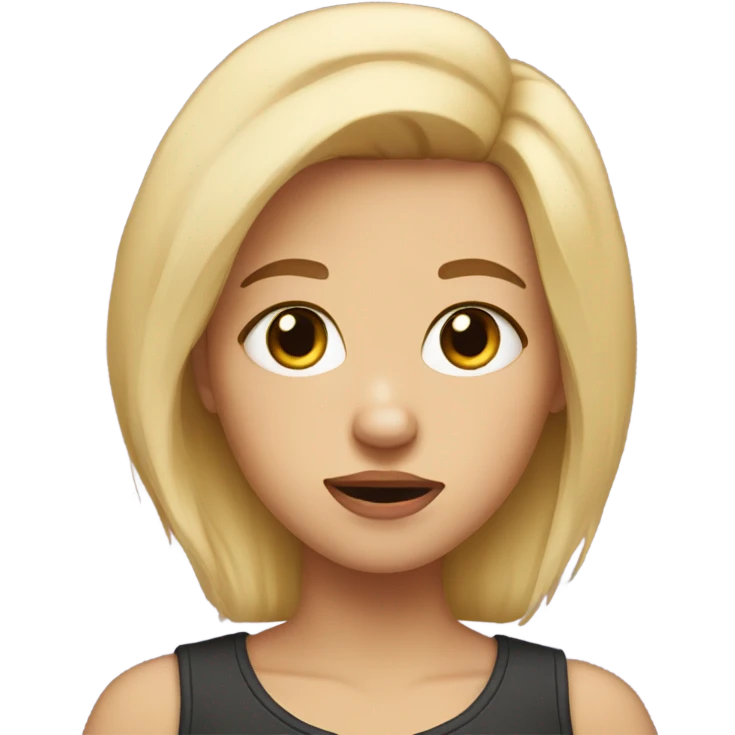 Blonde girl puppy eyes emoji