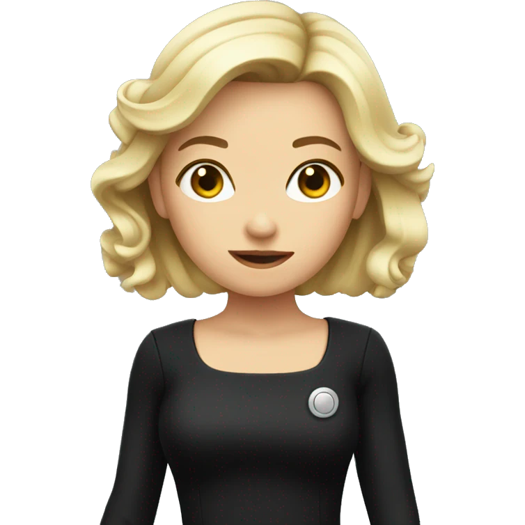 Girl in black dress with gun emoji