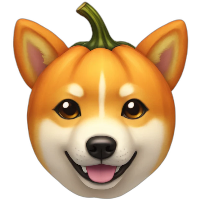 Shiba pumpkin kawai emoji