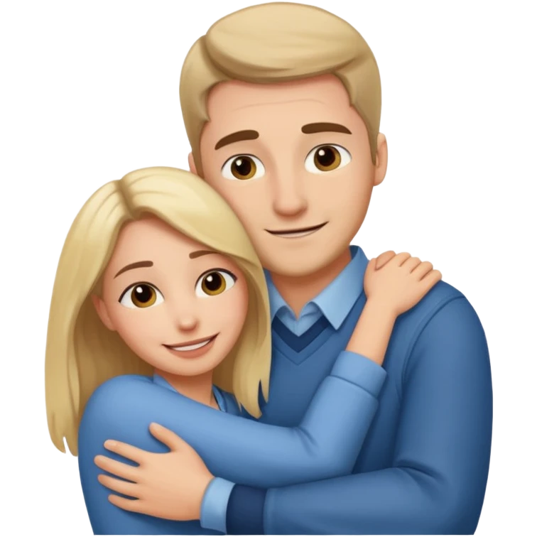 two Bestie man and woman coworkers teacher hug sarcastic emoji