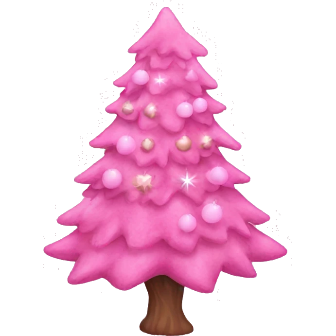A pink aesthetic Xmas tree emoji