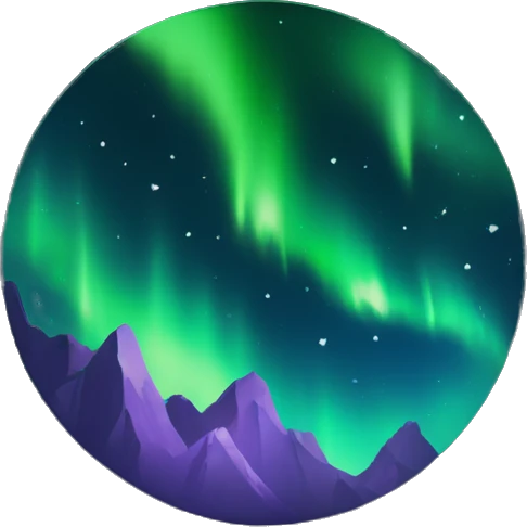 Northern lights on black background with stars as background emoji
