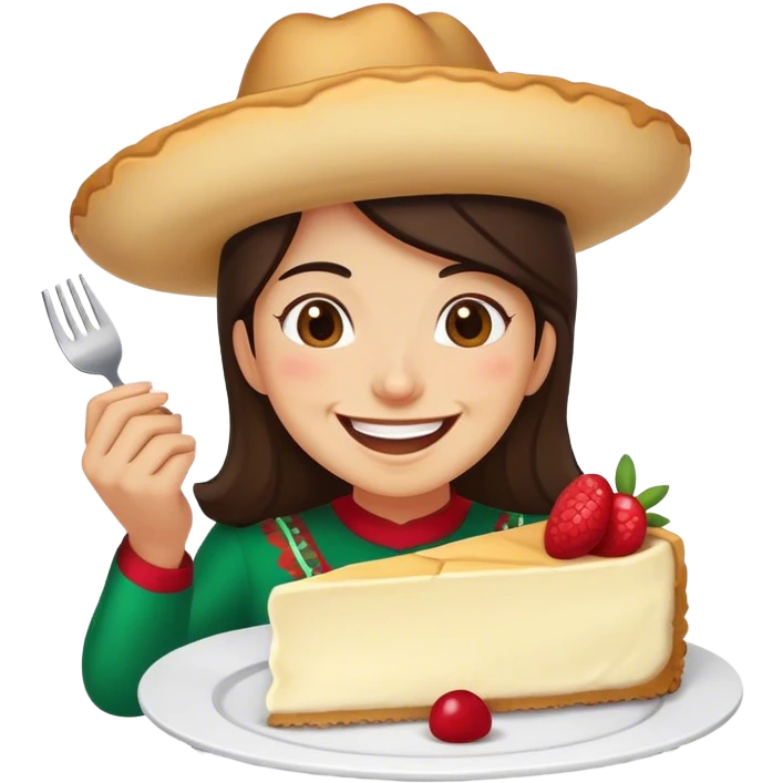 Mexican eating cheesecake emoji