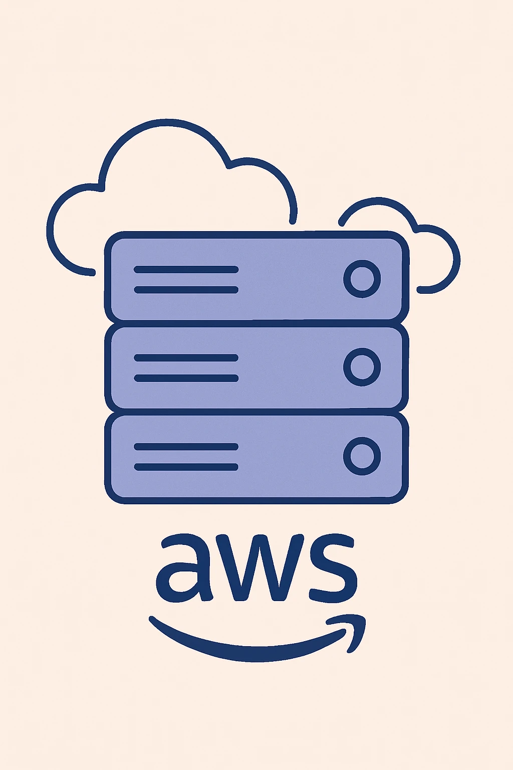 AWS server icon, modern, cloud computing, simple, tech-inspired emoji