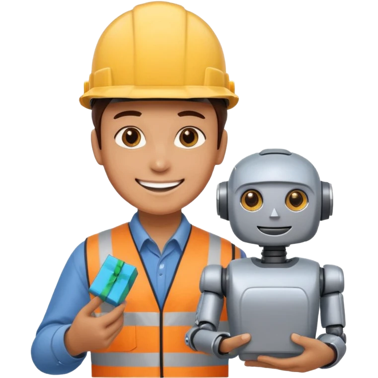 robot gift with an  worker emoji