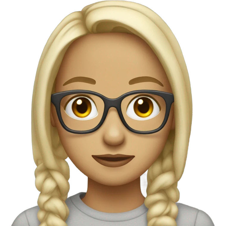 Dirty blonde with gray prescription glasses hazel eyes emoji