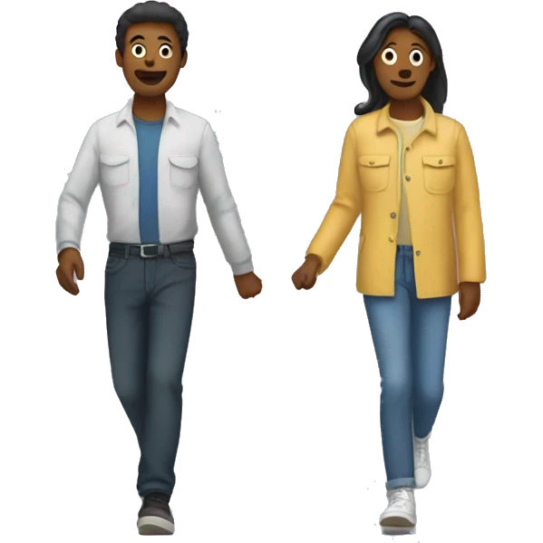 2 people walking in different directions emoji