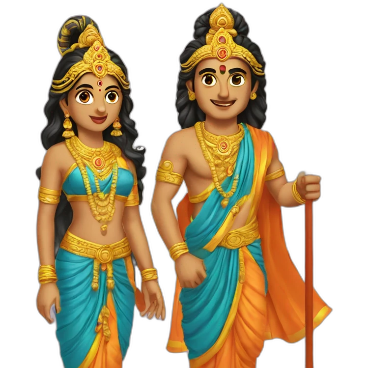 Lord Ram and Sita  emoji