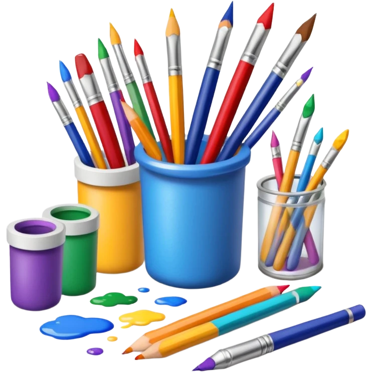 different art supply emoji