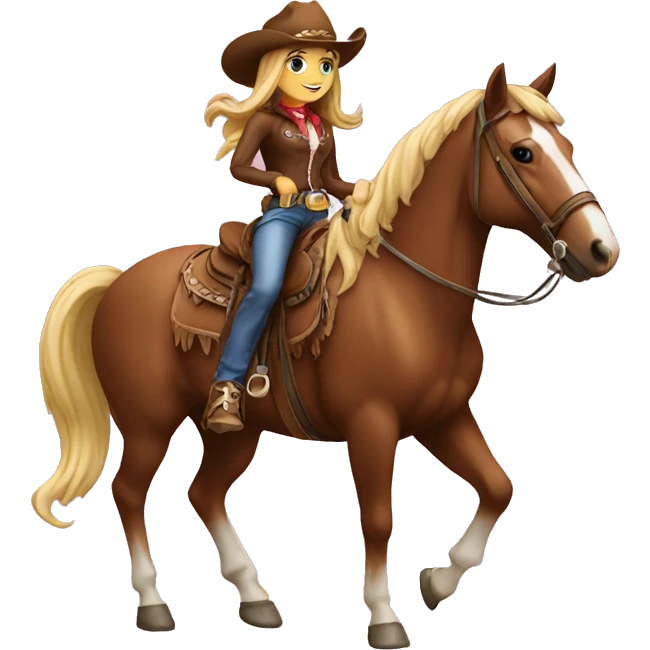 Cowgirl on horse emoji
