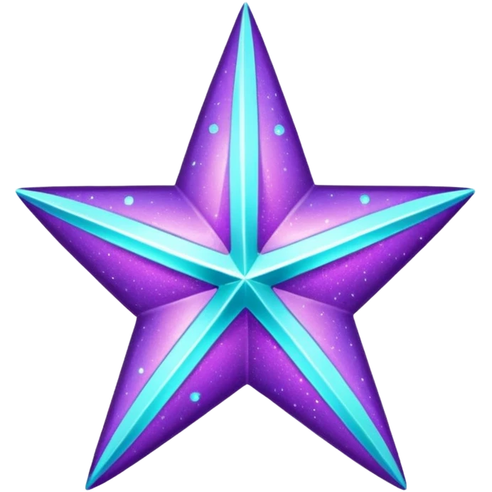 glitter purple and cian star emoji