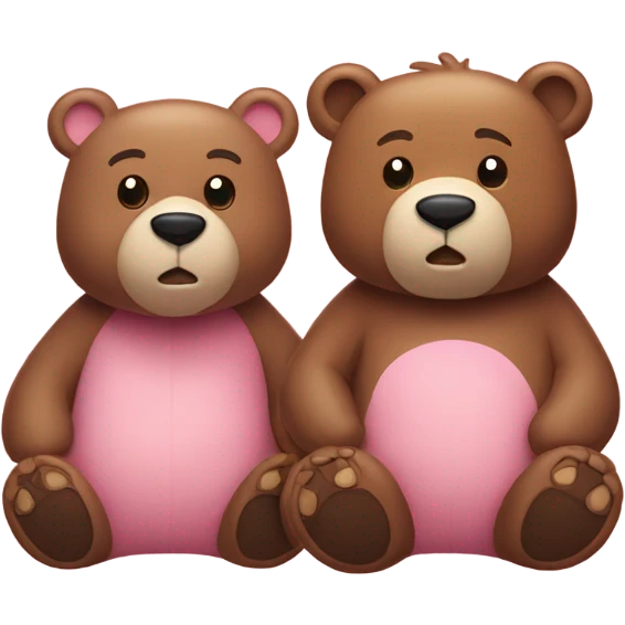 Pink bear and brown bear dating emoji