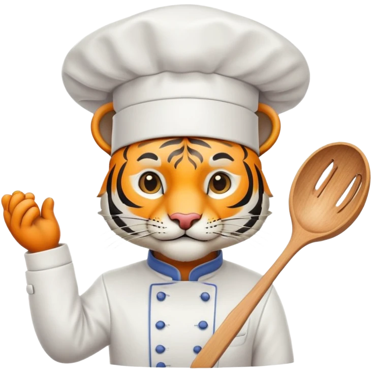 Tiger chef cooking emoji