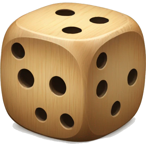 empty wooden dice without numbers emoji