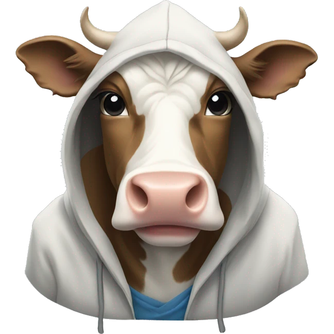 Cow wearing a hoodie  emoji
