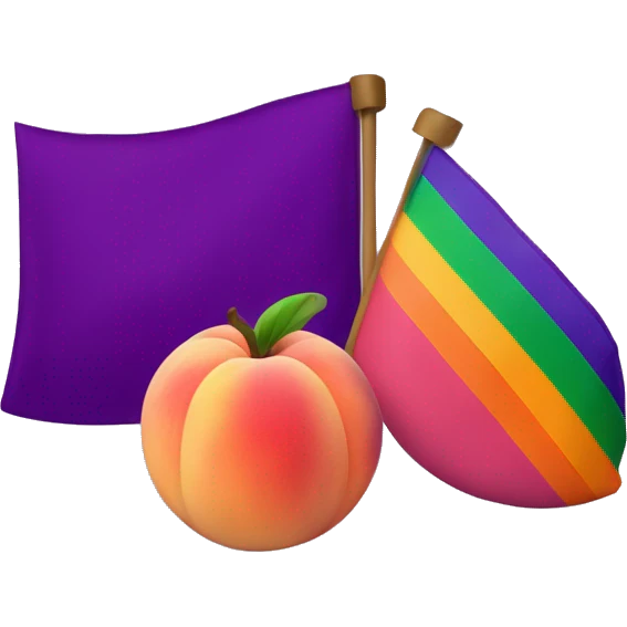 peach and aubergine with pride flag emoji
