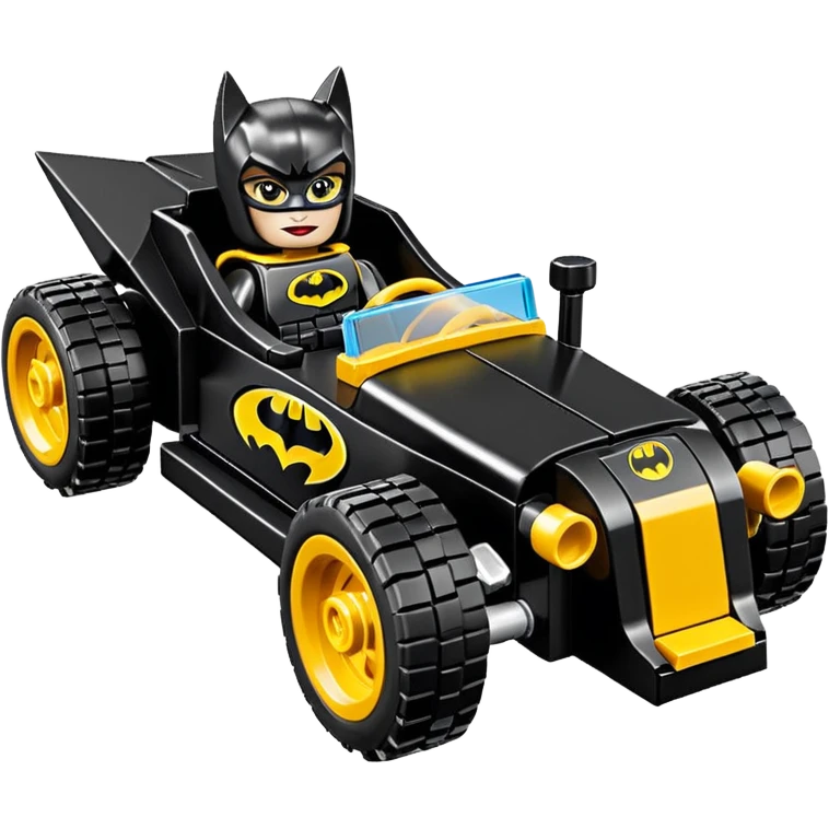 Hot wheels racing cartoons Lego BatGirl’s 1932 stealth retro cat burglar sporty petite off-road pursuit mobile cruiser car (reclined seating position) emoji