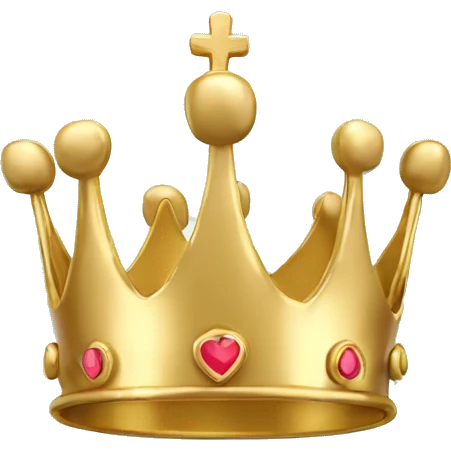  Delicate wire Golden crown with a heart  emoji