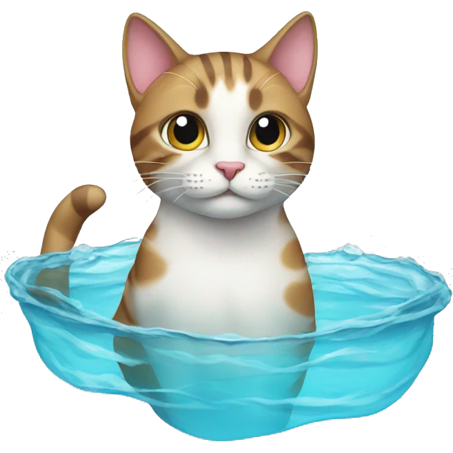 Cat going swimming emoji