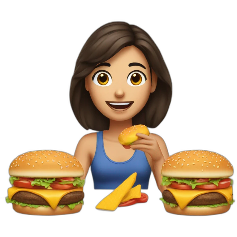 Kendall jener eating burger emoji