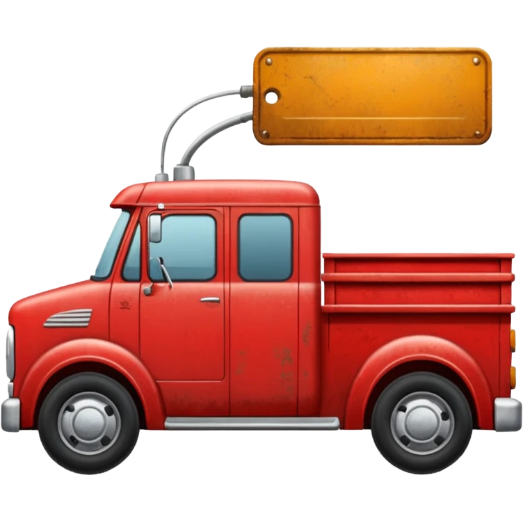 A red truck with a "TIR" plate emoji
