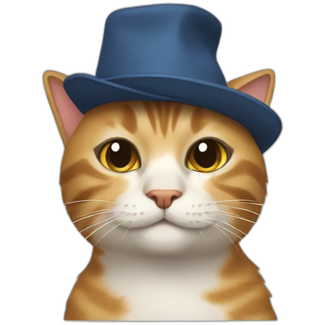 A cat with a hat emoji