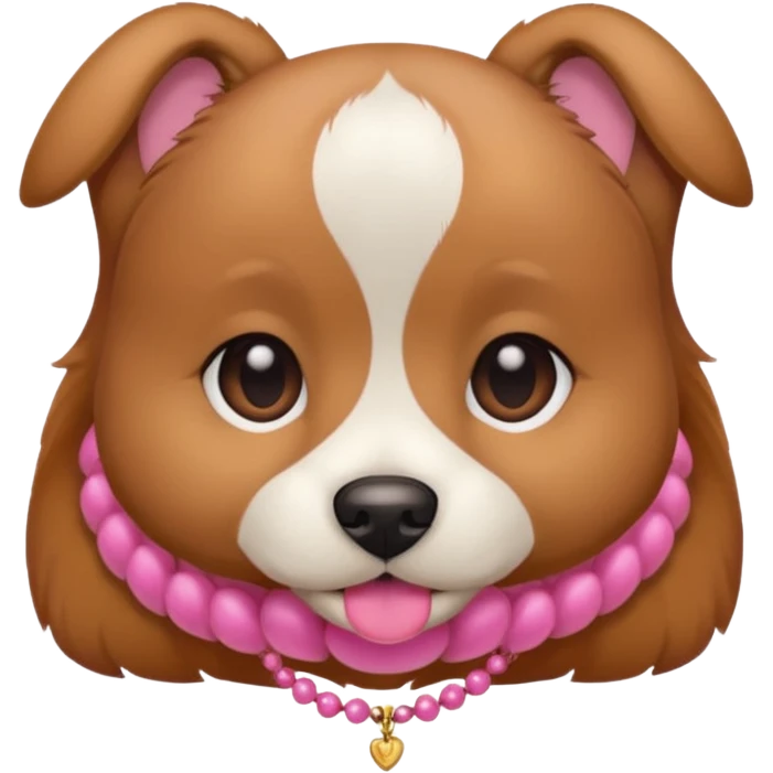 Cute dog with pink necklace  emoji