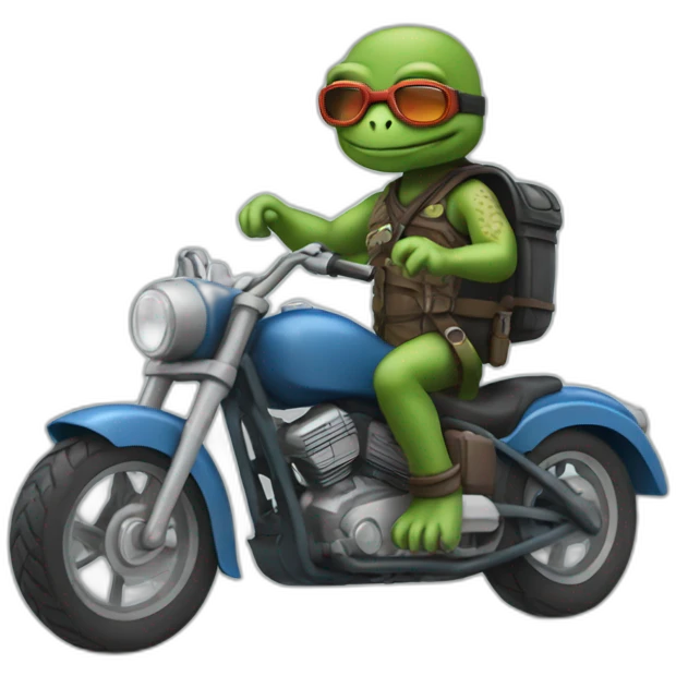 turtle man with a motocycle emoji