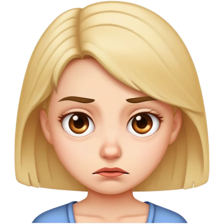 Girl with disgusted face emoji