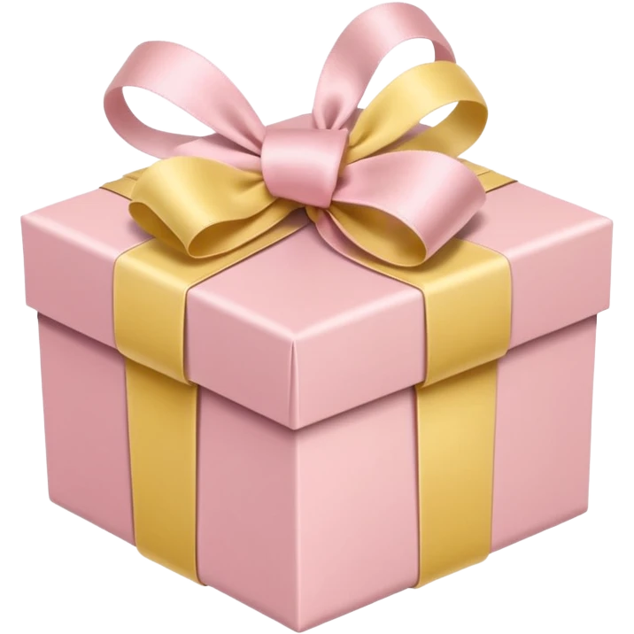 Gift box with ribbon in soft pink, beige and yellow pastel colors emoji