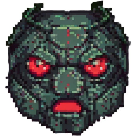 red eyes, Minecraft style, blocky, pixelated, glowing effect, dark background emoji