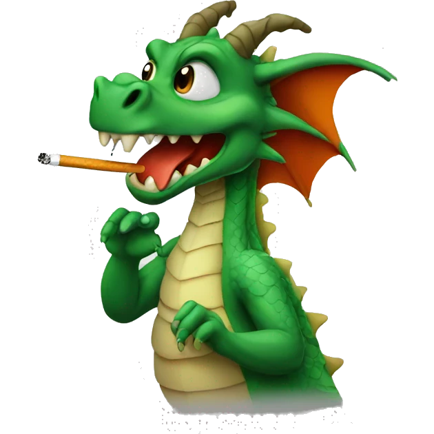 Dragon with a cigarette emoji