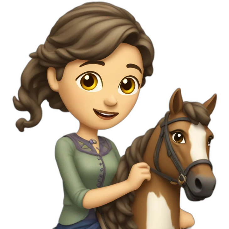 Une dame dans un cheval  emoji