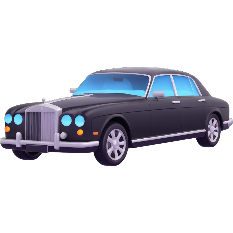 Show the transparent film clearly outside and above the luxury car, as if it is about to be placed, elegant 3D look emoji