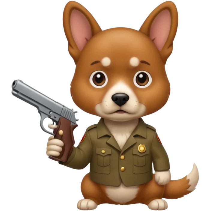 Dog with a gun emoji