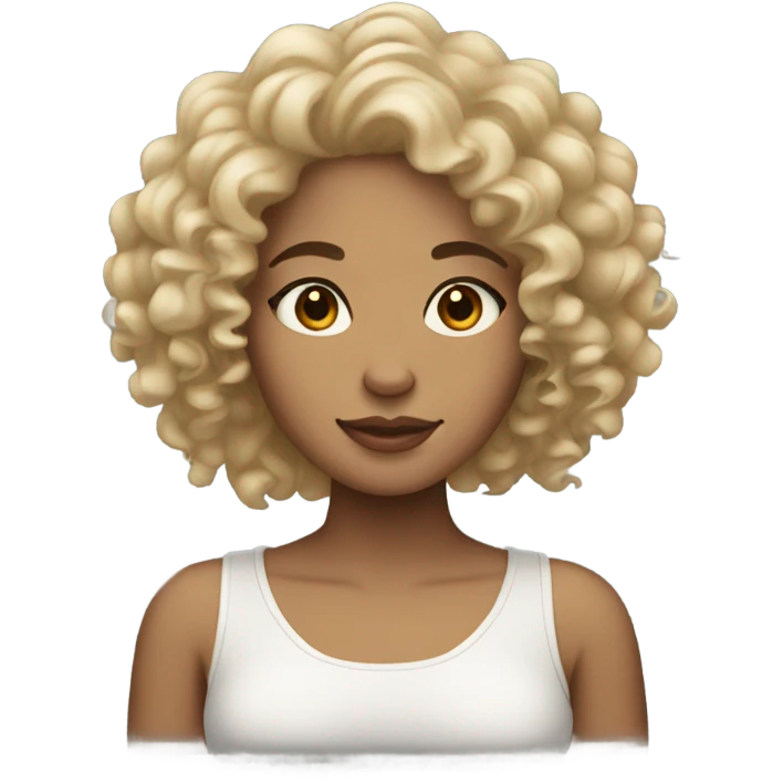 light skin girl with curly hair  emoji