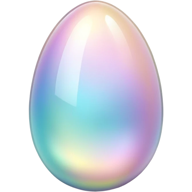 Sparkly glossy Pastel iridescent glass crystal egg emoji