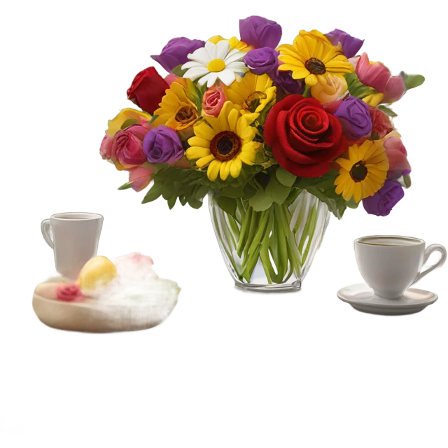 Cafe with flowers  emoji
