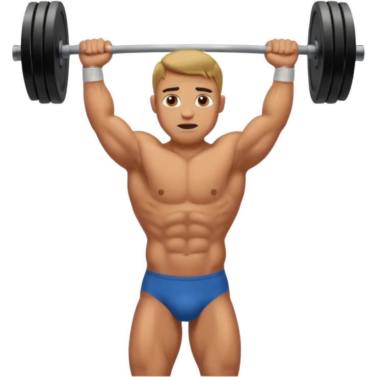 a naked man weightlifting emoji