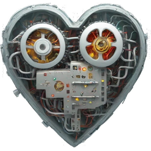 Mechanical heart with circuits emoji