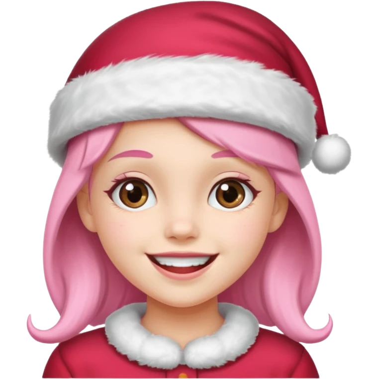 christmas pink girl emoji